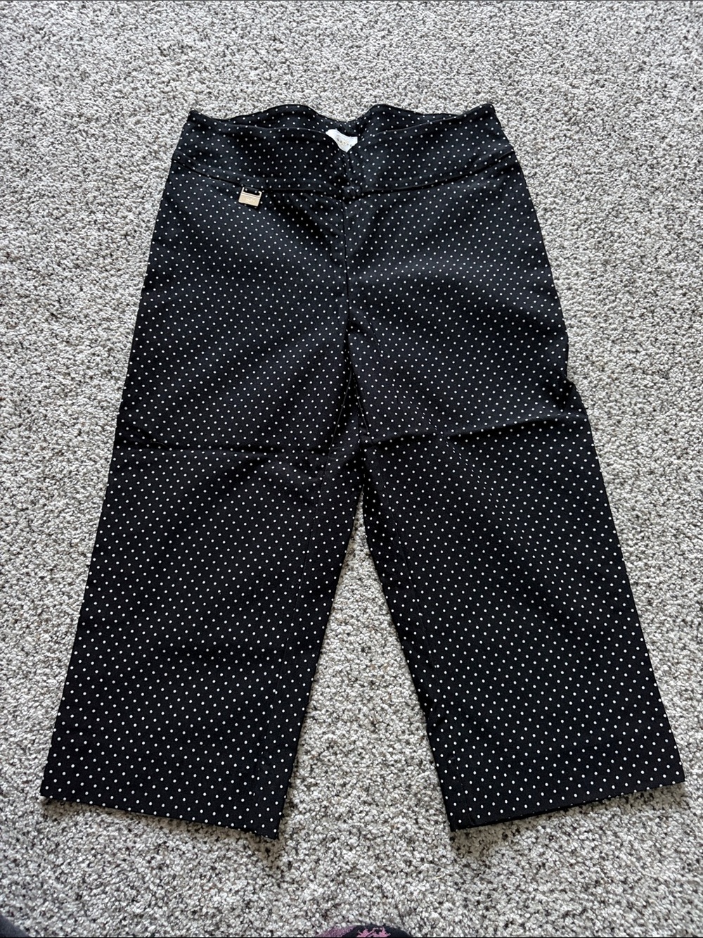 LISETTE Black Polka Dot Wide-Leg Capris